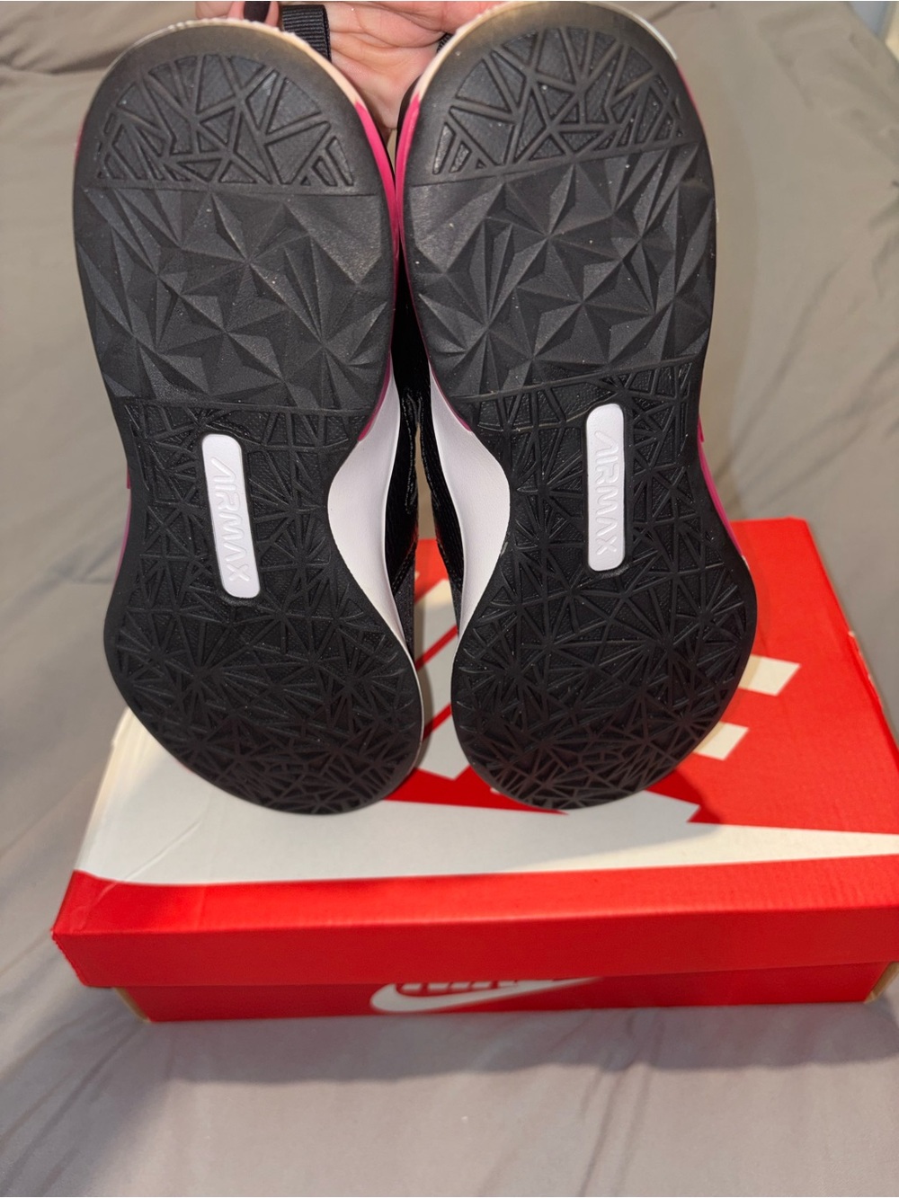 Nike Women's Black Sneakers with Pink Accents - Picture 4 of 5
